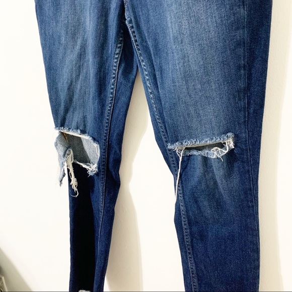 Paige Carter Slim Damen Destructed Dark Wash Cropped Skinny Jeans Size 24 - Picture 7 of 16